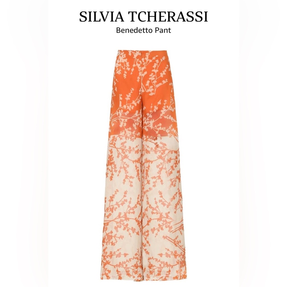 Silvia Tcherassi Benedetto Floral Pant Orange Large